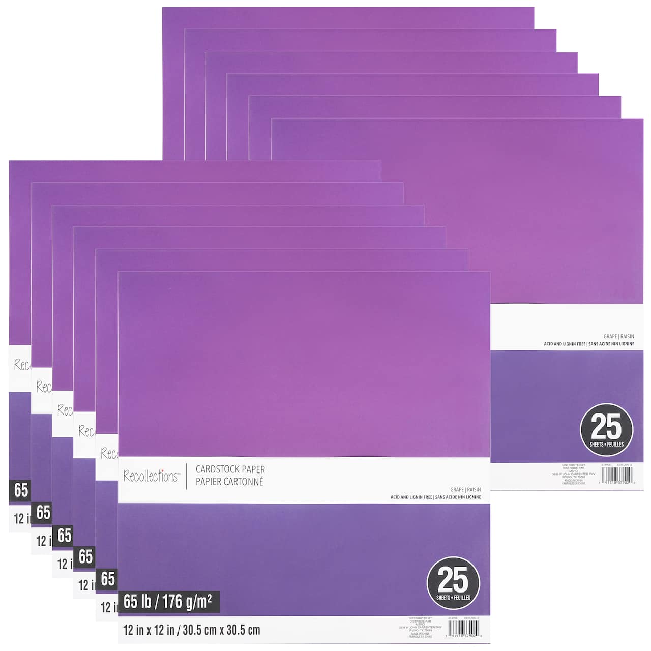 12 Packs: 25 ct. (300 total) 12" x 12" Cardstock Paper by Recollections™